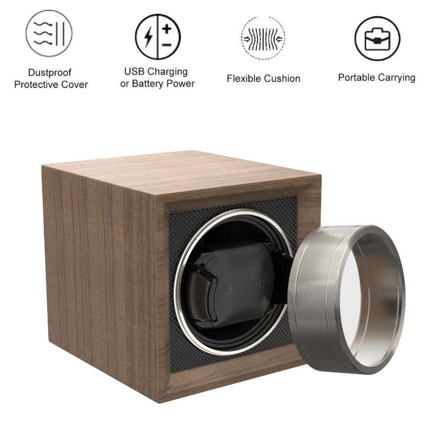 Silent Automatic Watch Winder Box – Dual Power & Elegant Design