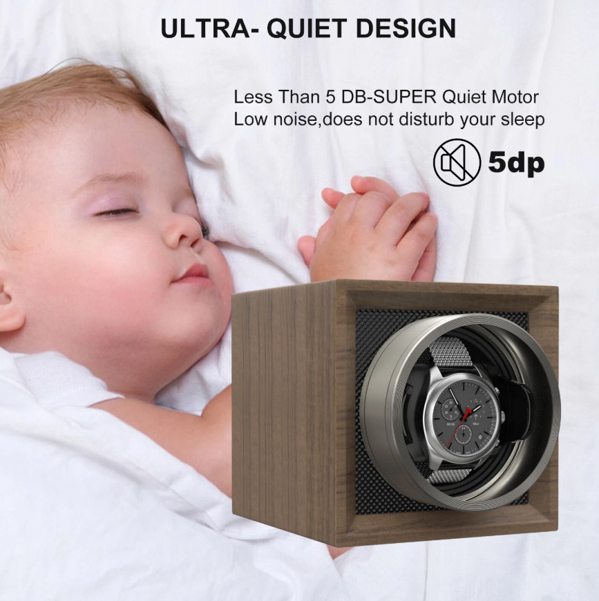 Silent Automatic Watch Winder Box – Dual Power & Elegant Design