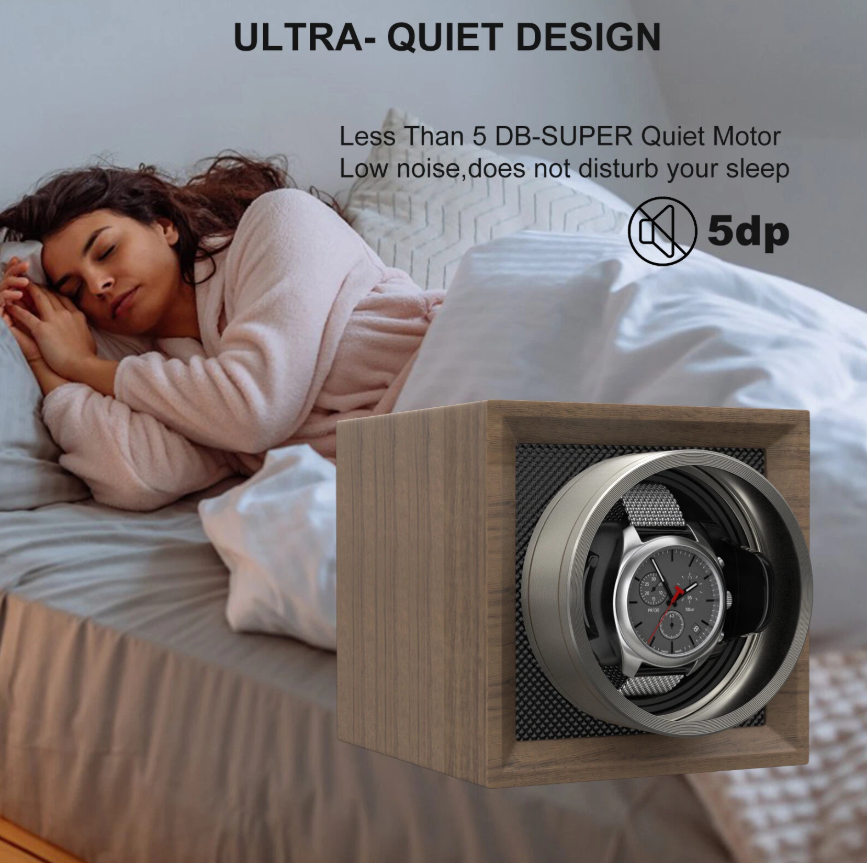 Silent Automatic Watch Winder Box – Dual Power & Elegant Design