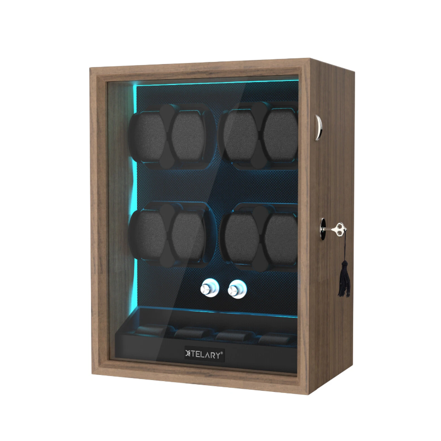 Winderox 8-Watch Automatic Watch Winder with LED Display & Storage