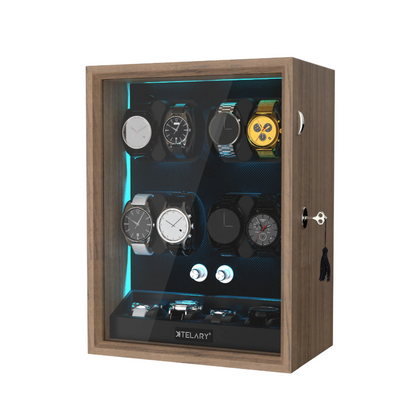 Winderox 8-Watch Automatic Watch Winder with LED Display & Storage
